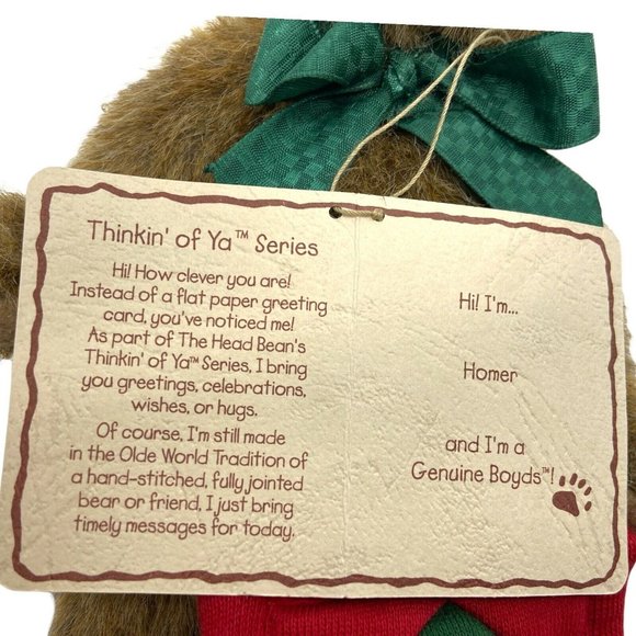 Boyds Bear Plush Frazier & Homer Christmas Tree And Thinking Of You Bear - Picture 6 of 7